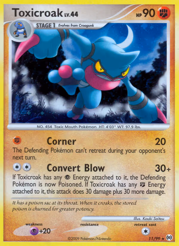 Toxicroak 11/99 Pokemon card