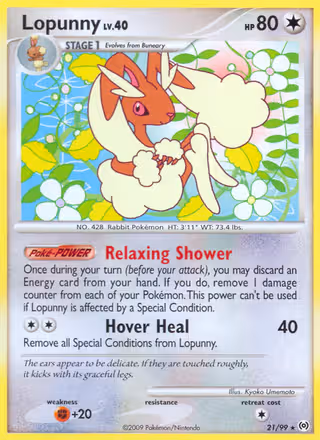 Lopunny 21/99 Pokemon card