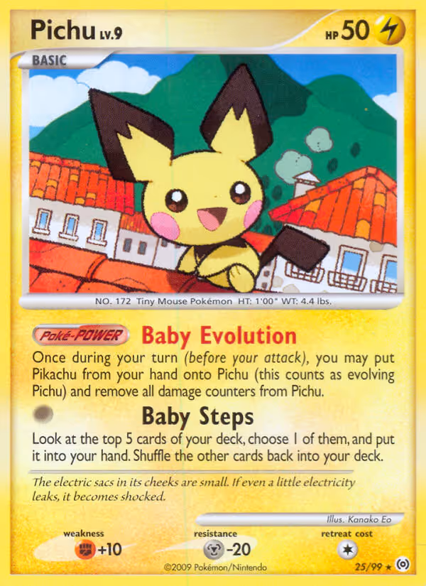 Pichu 25/99 Pokemon card