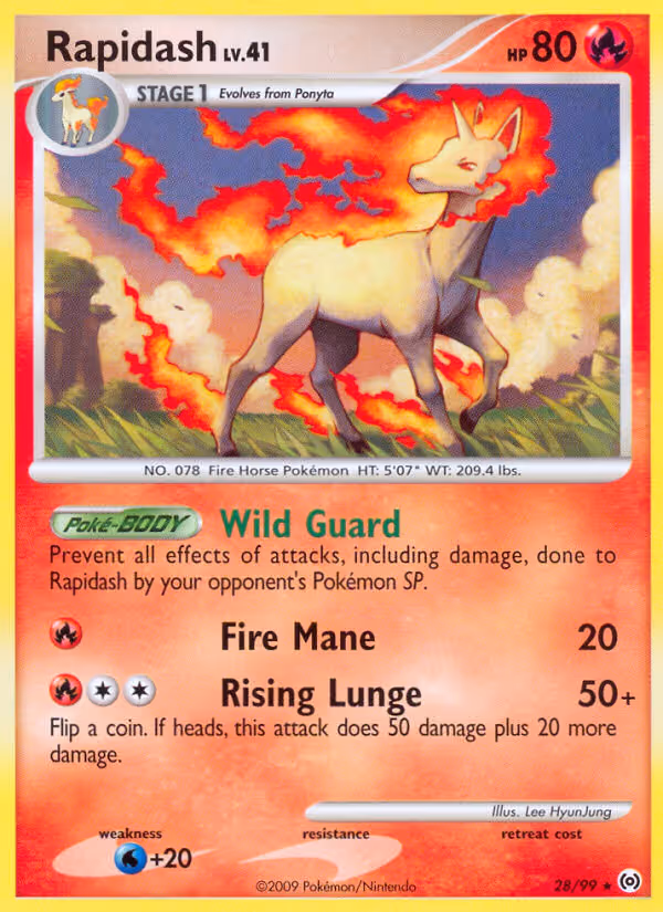 Rapidash 28/99 Pokemon card