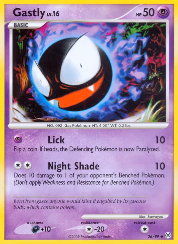 Gastly 36/99 Pokemon card