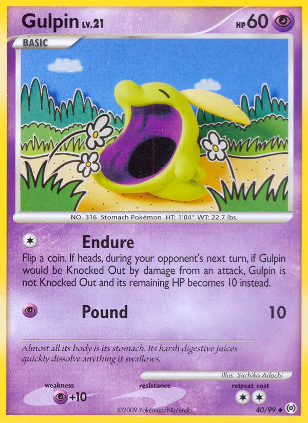 Gulpin 40/99 Pokemon card