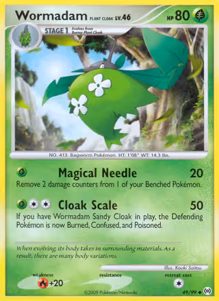 Wormadam Plant Cloak 49/99 Pokemon card