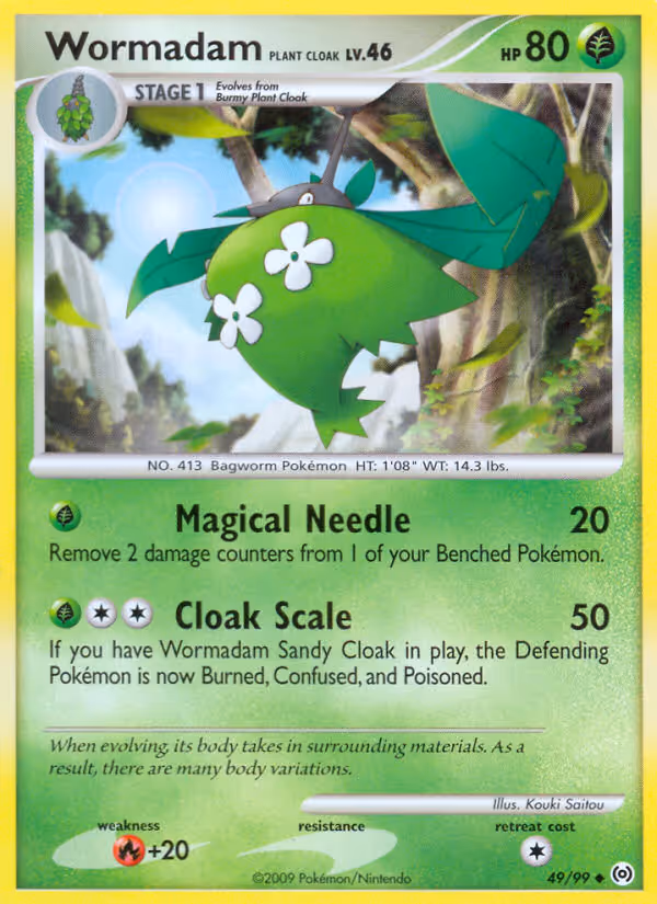 Wormadam Plant Cloak 49/99 Pokemon card