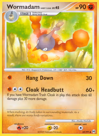 Wormadam Sandy Cloak 50/99 Pokemon card