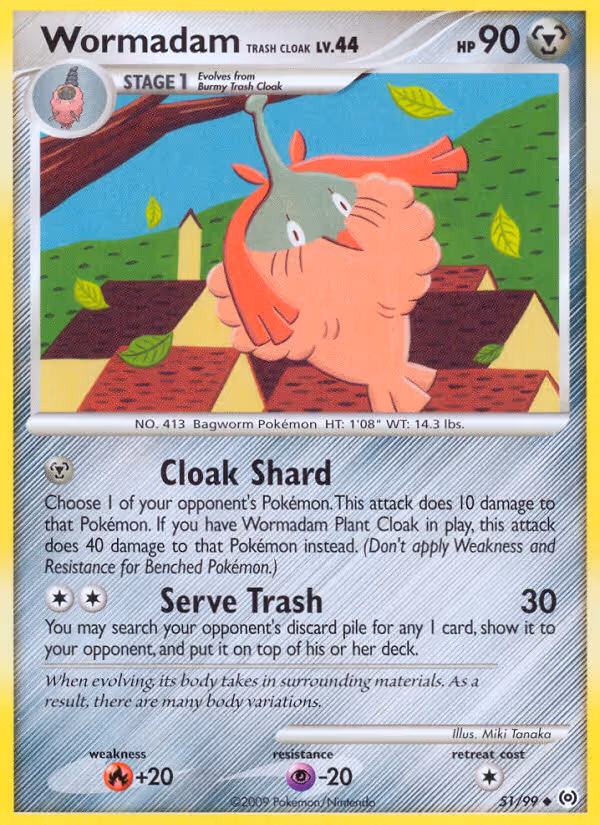 Wormadam Trash Cloak 51/99 Pokemon card