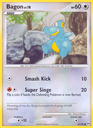 Bagon 52/99 Pokemon card