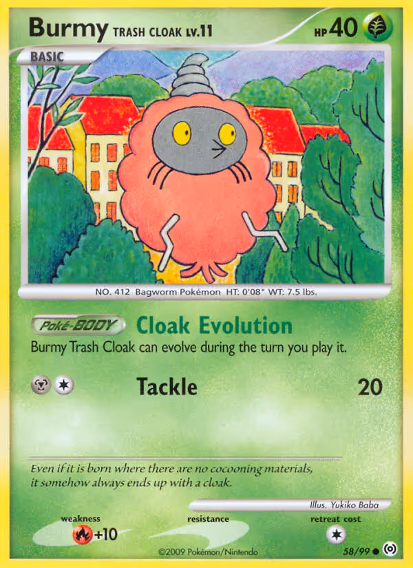 Burmy Trash Cloak 58/99 Pokemon card