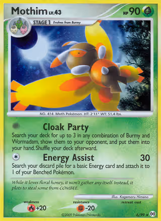 Mothim 6/99 Pokemon card