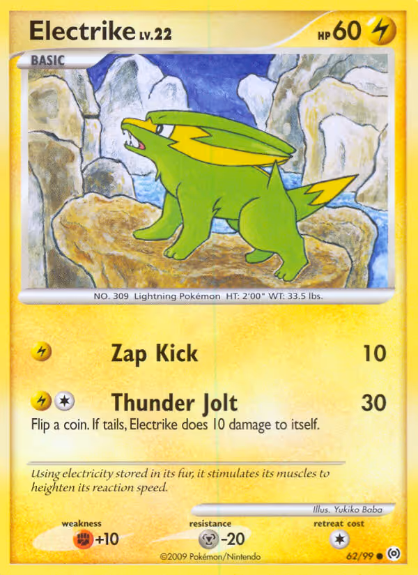 Electrike 62/99 Pokemon card