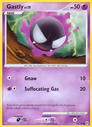 Gastly 64/99 Pokemon card