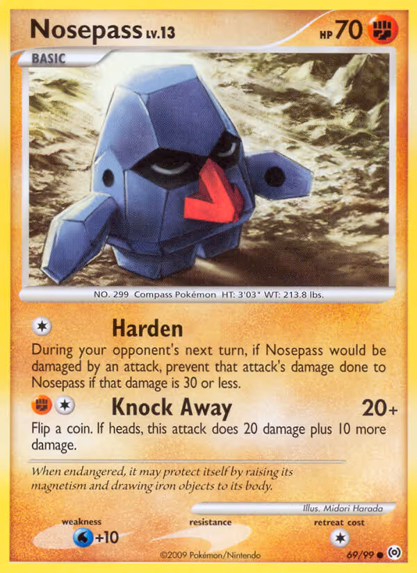 Nosepass 69/99 Pokemon card