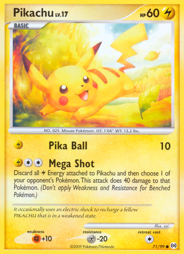 Pikachu 71/99 Pokemon card