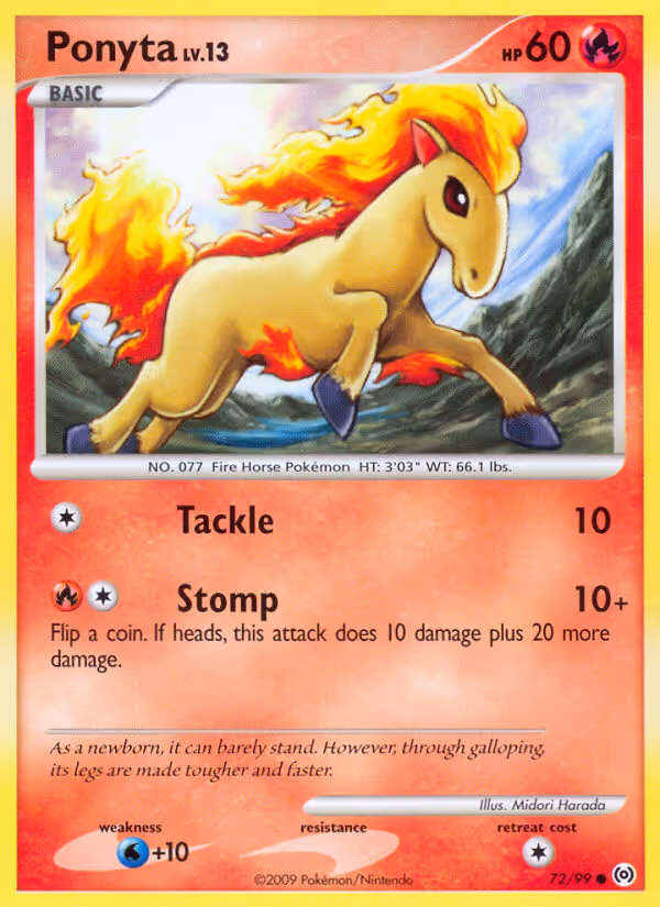 Ponyta 72/99 Pokemon card