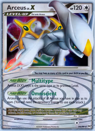 Arceus LV.X 94/99 Pokemon card