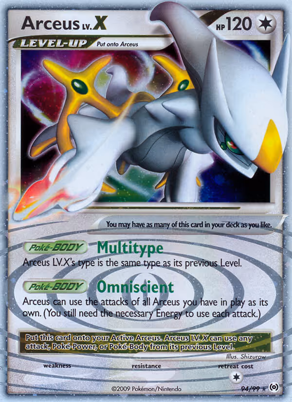 Arceus LV. X 94/99 Pokemon card