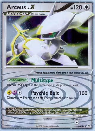 Arceus LV.X 96/99 Pokemon card
