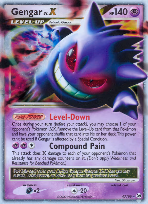 Gengar LV. X 97/99 Pokemon card