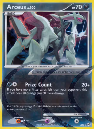 Arceus AR1 Pokemon card