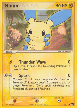 Minun 12/17 Pokemon card