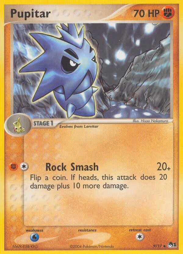 Pupitar 9/17 Pokemon card