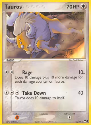 Tauros 5/17 Pokemon card