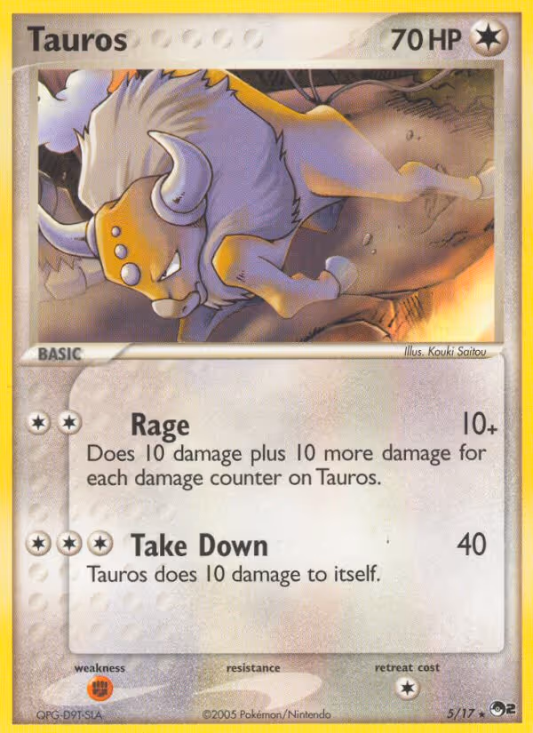 Tauros 5/17 Pokemon card