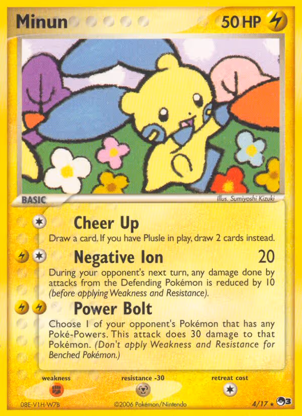 Minun 4/17 Pokemon card