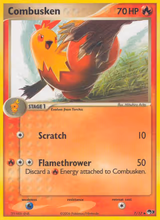 Combusken 7/17 Pokemon card