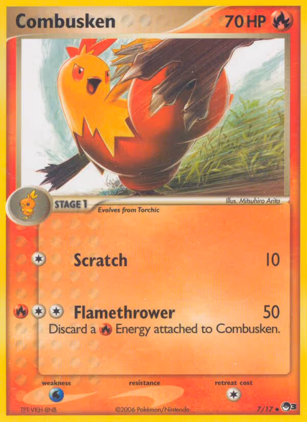 Combusken 7/17 Pokemon card