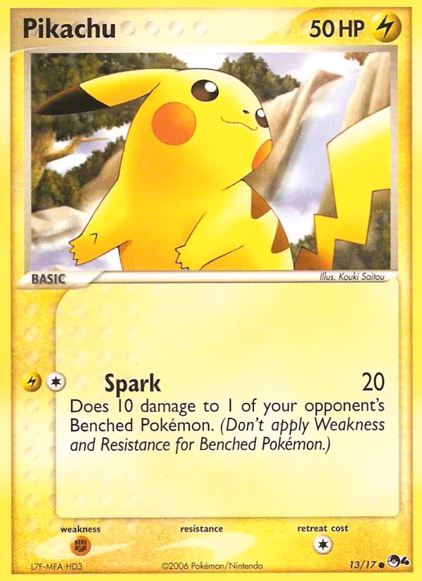 Pikachu 13/17 Pokemon card