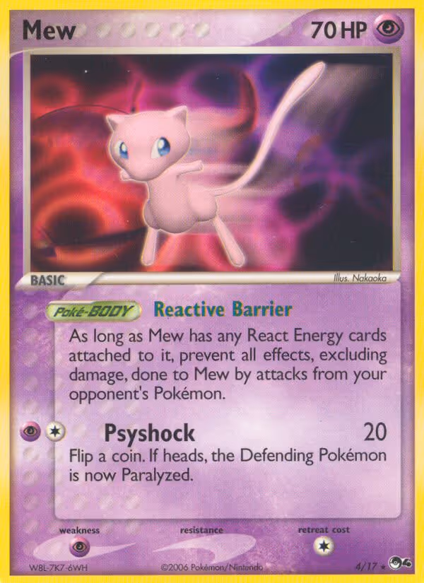 Mew 4/17 Pokemon card