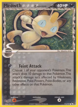 Meowth δ 11/17 Pokemon card
