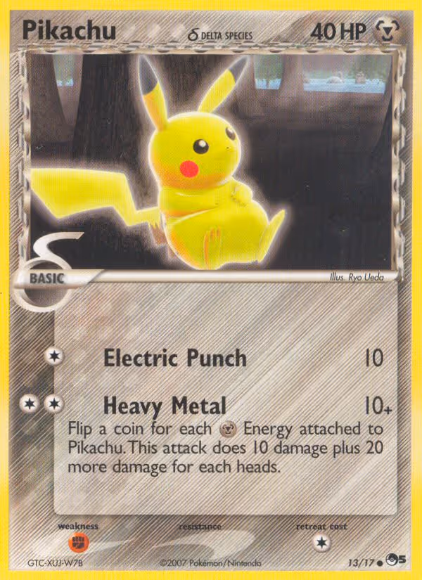 Pikachu δ 13/17 Pokemon card