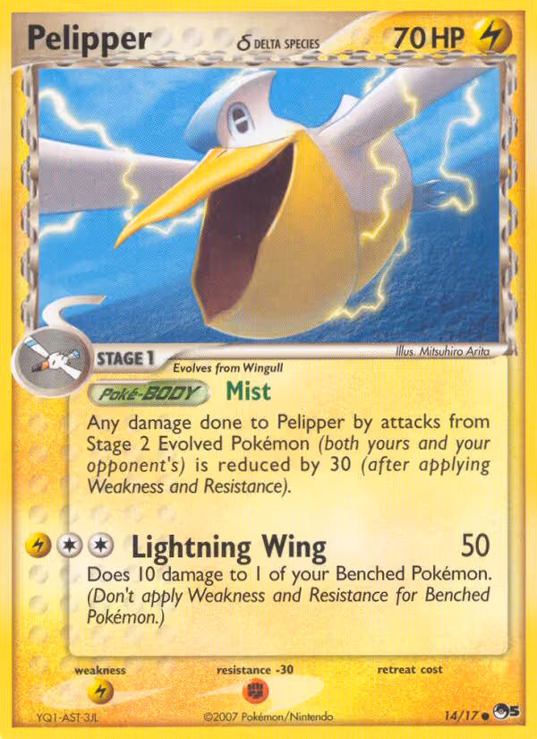 Pelipper δ 14/17 Pokemon card