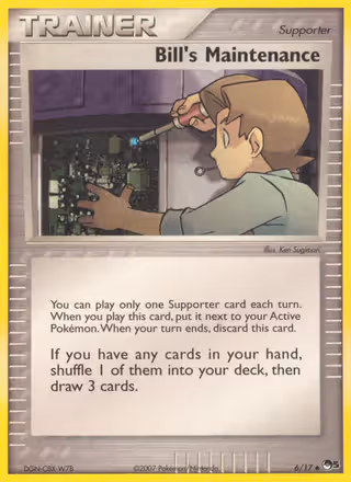 Bill's Maintenance 6/17 Pokemon card