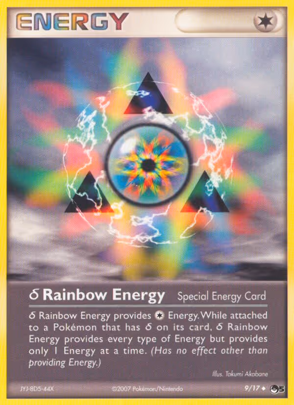 δ Rainbow Energy 9/17 Pokemon card