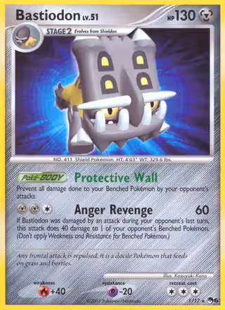 Bastiodon 1/17 Pokemon card