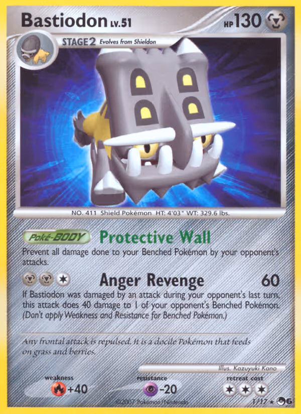 Bastiodon 1/17 Pokemon card
