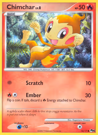 Chimchar 14/17 Pokemon card