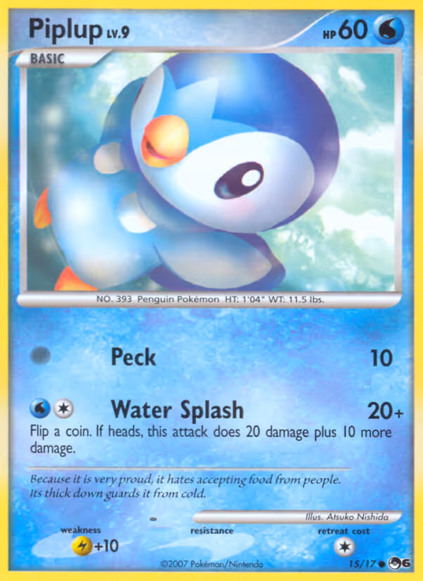 Piplup 15/17 Pokemon card