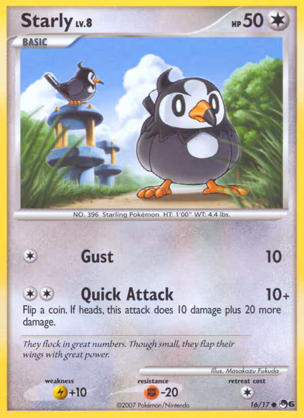 Starly 16/17 Pokemon card