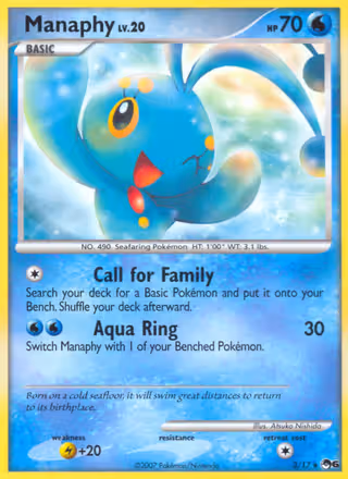 Manaphy 3/17 Pokemon card