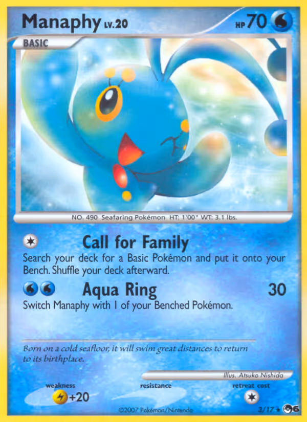 Manaphy 3/17 Pokemon card