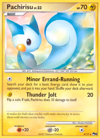 Pachirisu 4/17 Pokemon card