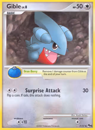 Gible 7/17 Pokemon card