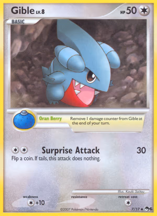 Gible 7/17 Pokemon card