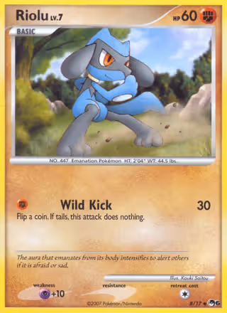 Riolu 8/17 Pokemon card