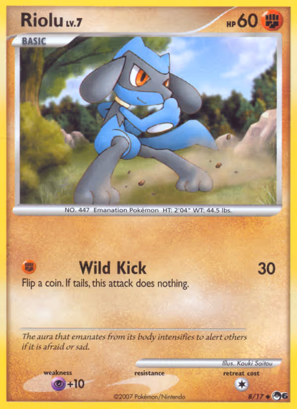 Riolu 8/17 Pokemon card