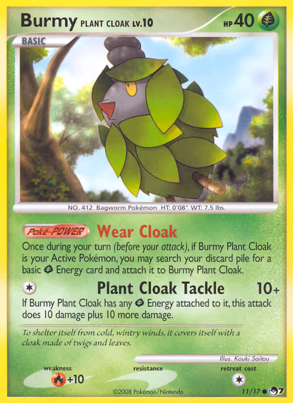 Burmy Plant Cloak 11/17 Pokemon card
